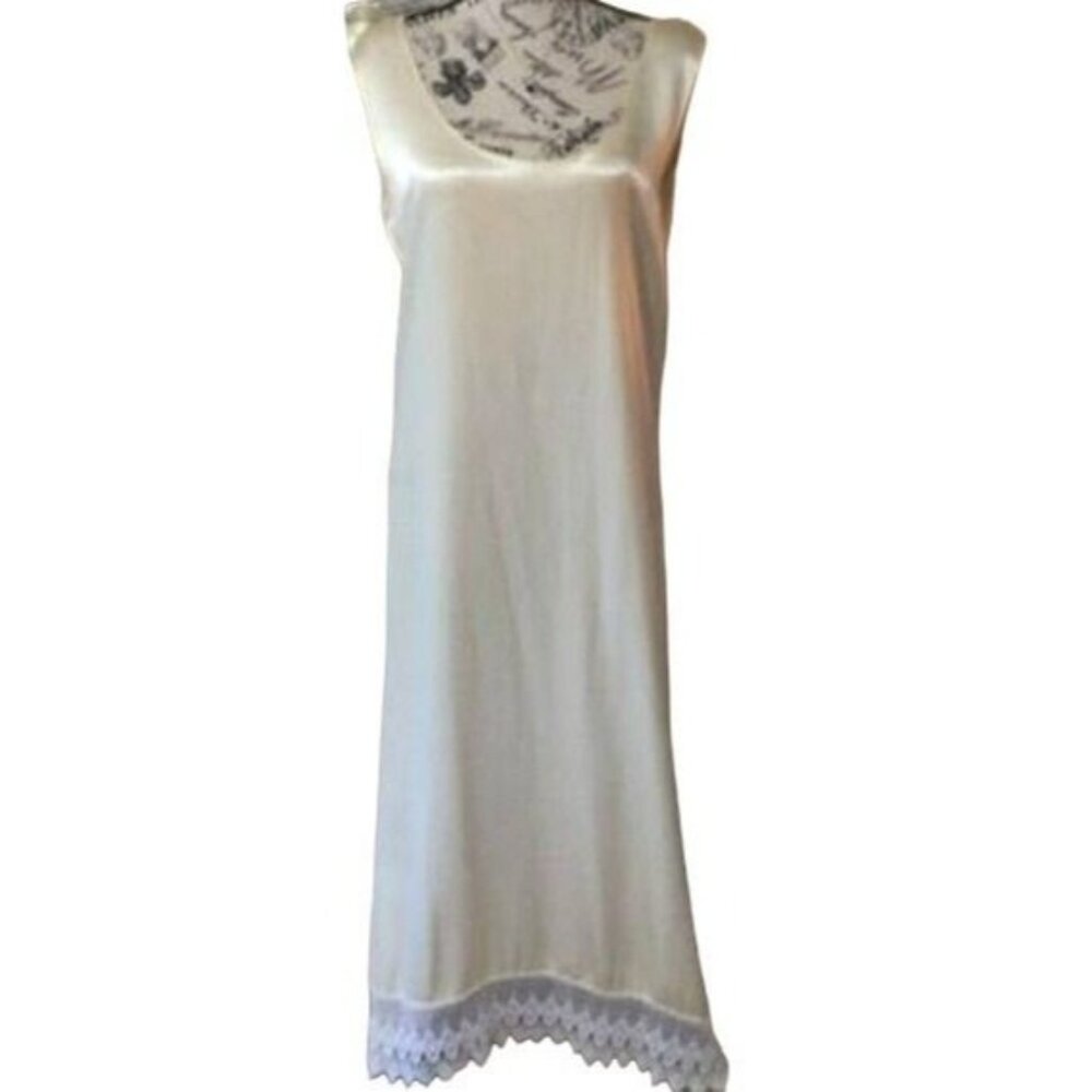Vintage Ivory Satin & Lace Slip Dress By The‎ Lady Ashley Collection